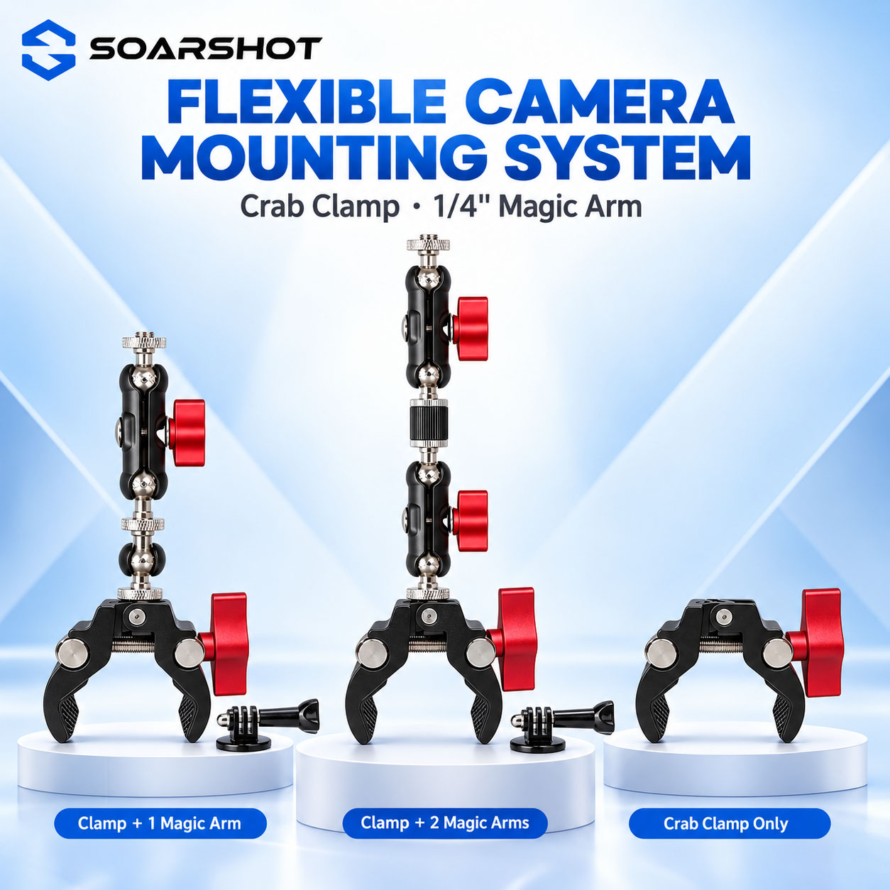 Photography Lighting Description - SOARSHOT, Penjepit Kamera Model Kepiting, Lengan