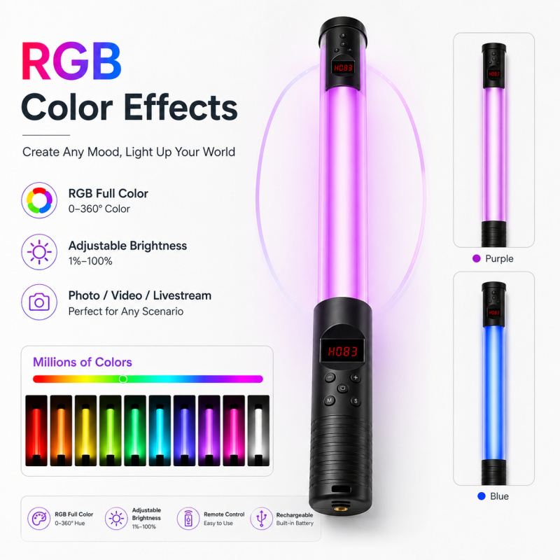 Tongkat Lampu Video RGB Gengga - Photography Lighting Description ulasan dan harga