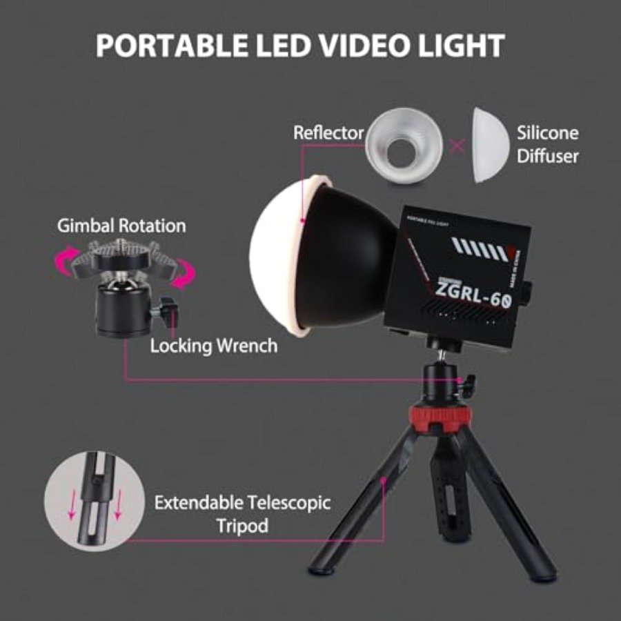 Lampu Video LED COB 60W Portab - Photography Lighting Handheld ulasan dan harga